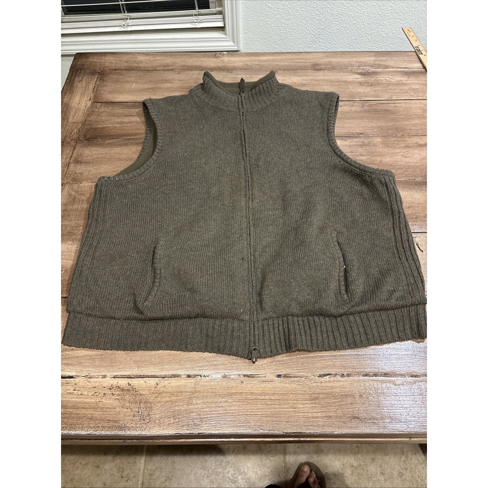 Pendleton Wool Vest Full Zip Shetland Reversible Fleece Mens Size XL